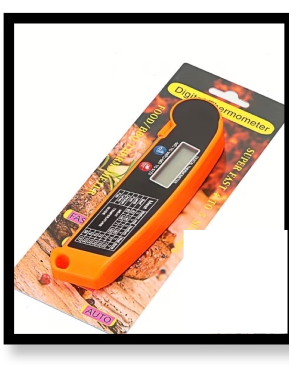 🆕 Digital Meat Instant Thermometer - Bright Orange